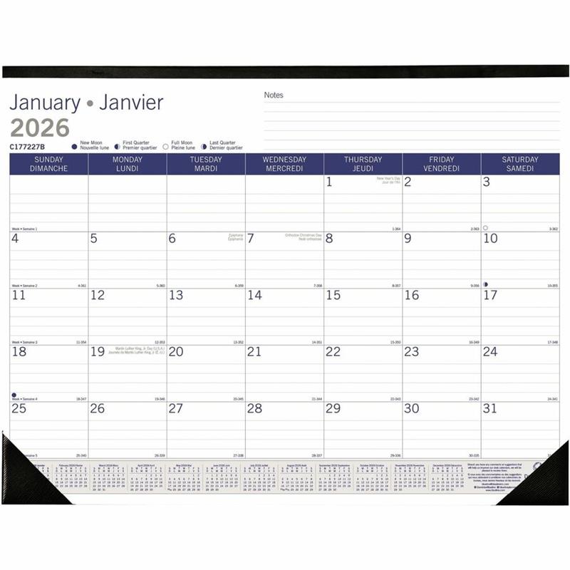 Image DuraGlobe Monthly Desk Pad Calendar (2026)