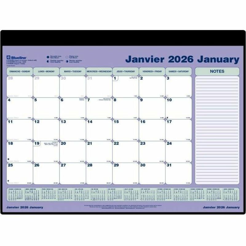 Image Calendrier sous-main mensuel (2026)