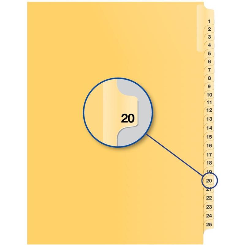 Image Individual Numerical Litigation Index Dividers