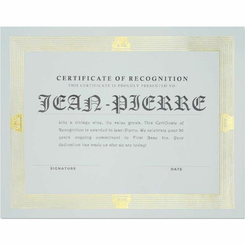 Image St.James™ Elite Gold Foil Stamped Certificates